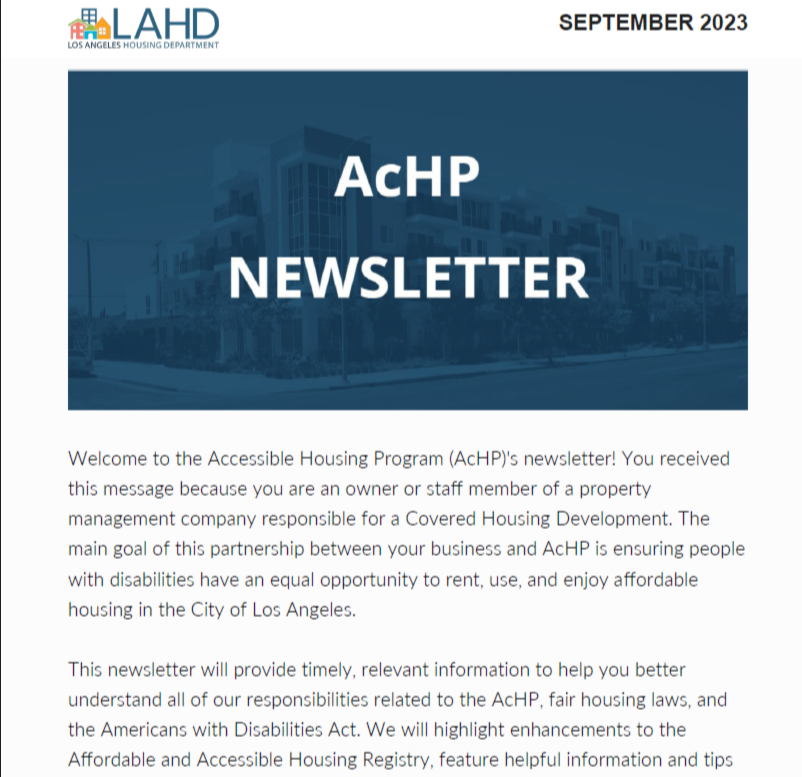 AcHP newsletter Sept 2023
